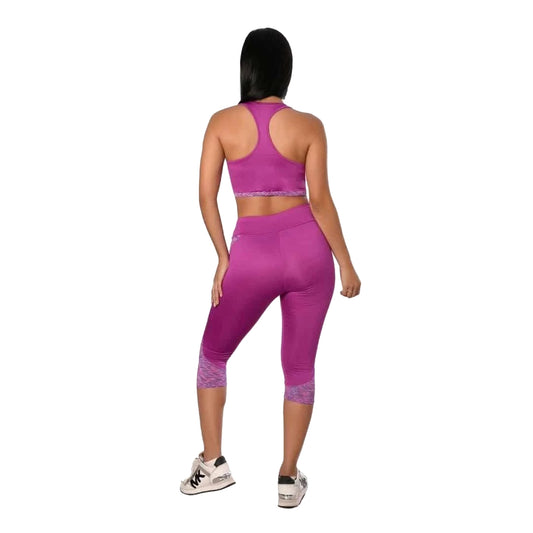 Conjunto deportivo top/leggins morado