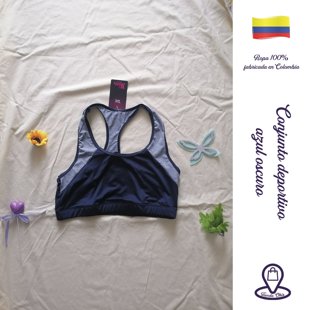 Conjunto deportivo top/falda short azul oscuro