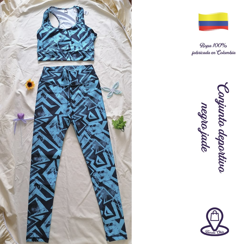 Conjunto deportivo top/leggins negro jade