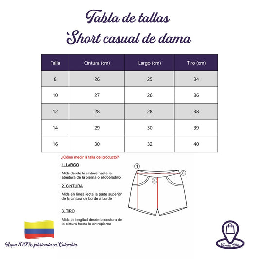 Short casual con pretina de resorte blanco