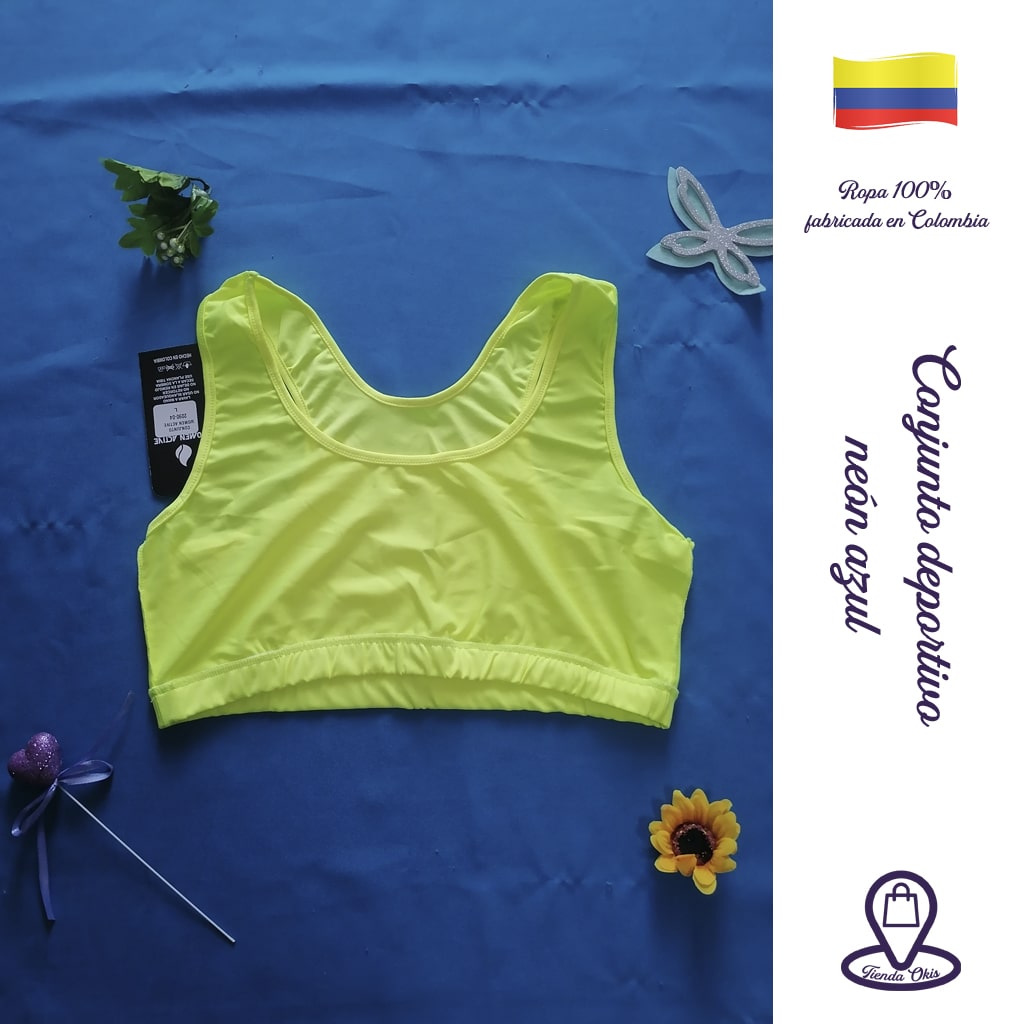 Conjunto deportivo top/falda short neon azul